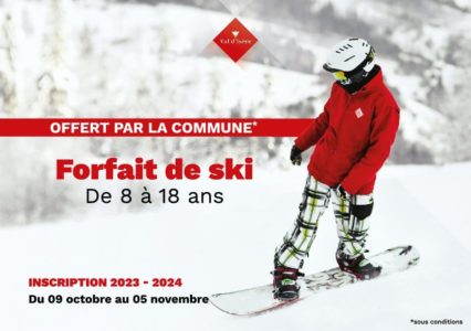 Forfait de ski offert aux 8 à 18 ans : inscrivez-vous  !